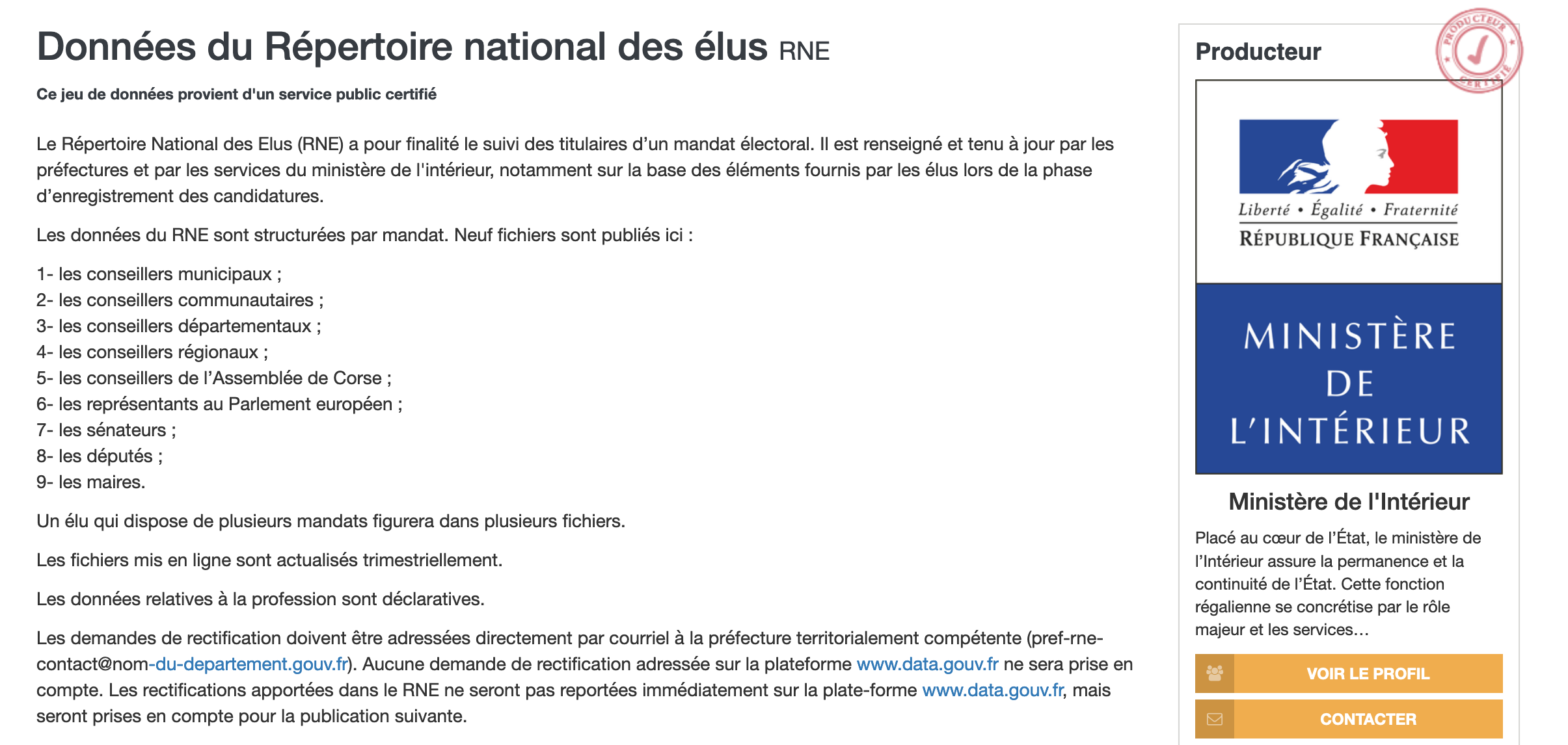 Description Répertoire national des élus